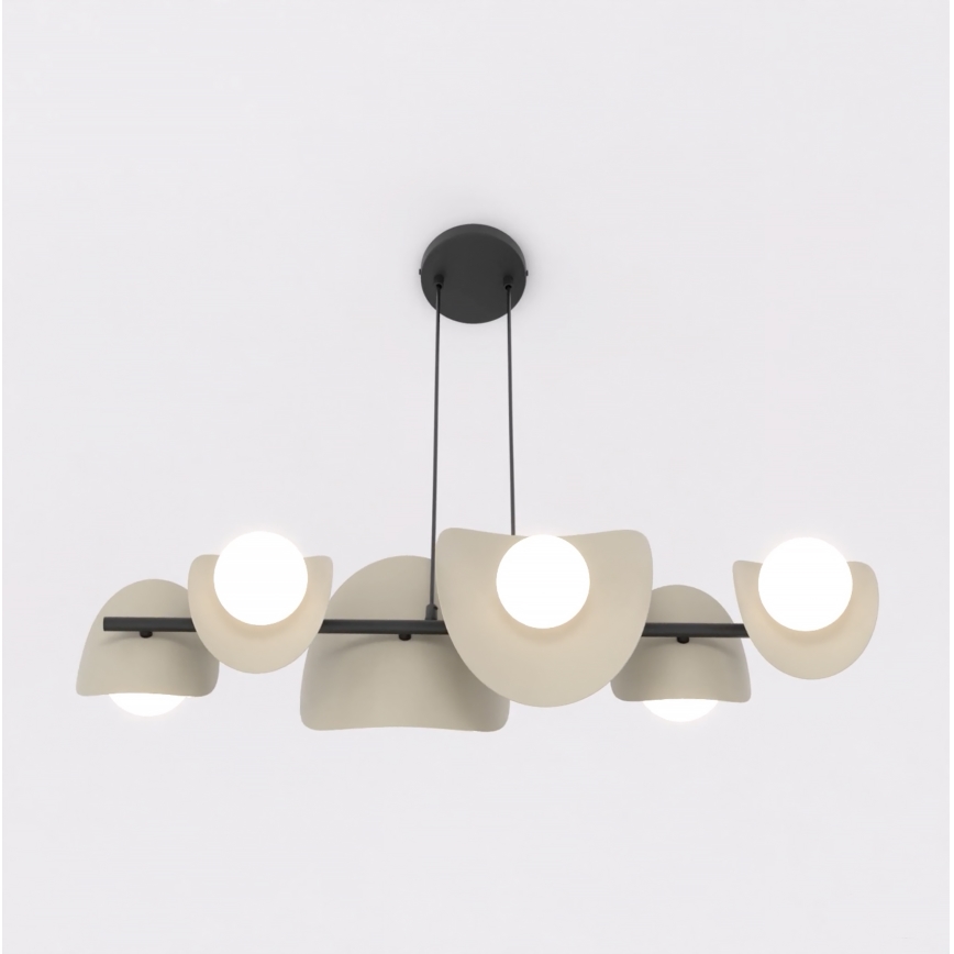 Lampadario a cavo ELEMENTI 6xG9/8W/230V beige