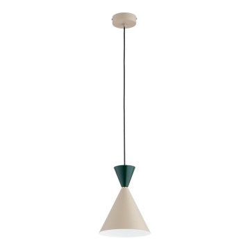 Lampadario a cavo ENTORI 1xE27/15W/230V beige/verde