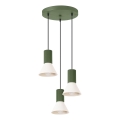 Lampadario a cavo ESTRIA 3xE14/10W/230V Ø 30 cm verde