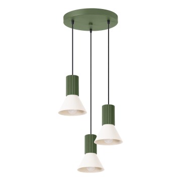 Lampadario a cavo ESTRIA 3xE14/10W/230V Ø 30 cm verde