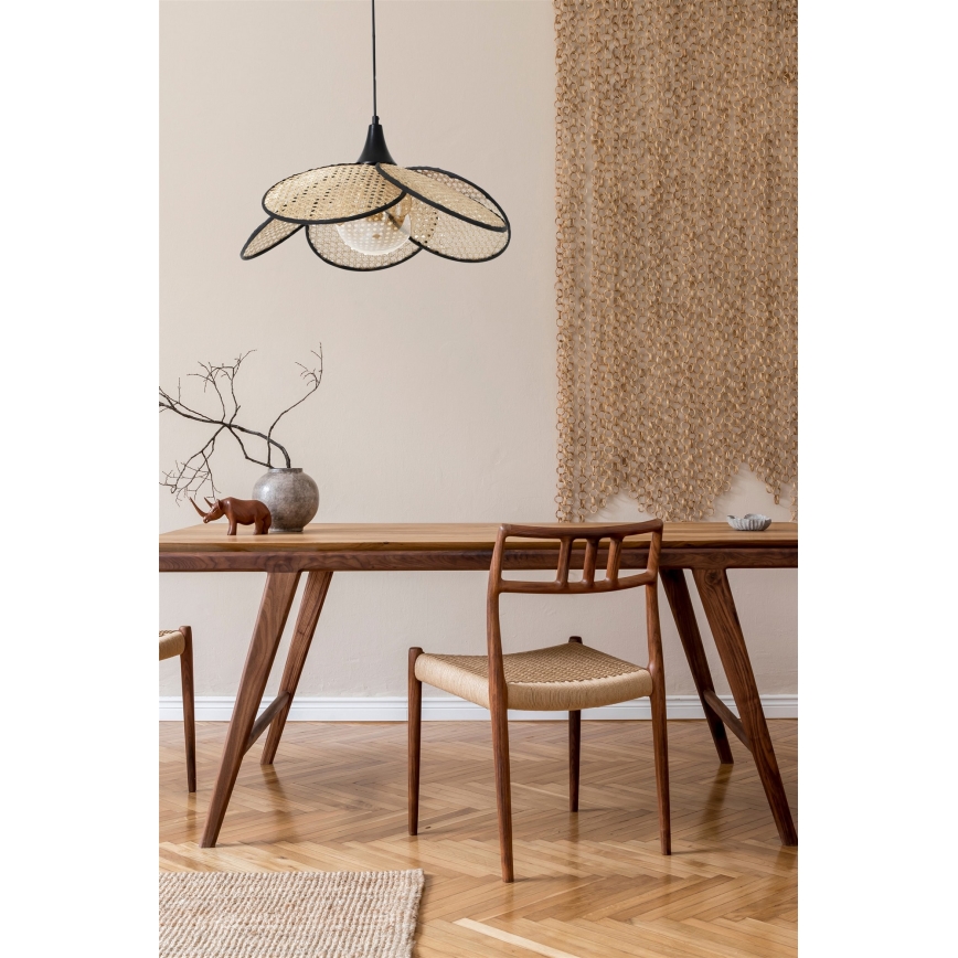 Lampadario a cavo FUME 1xE27/40W/230V, Ø 45 cm, nero/beige