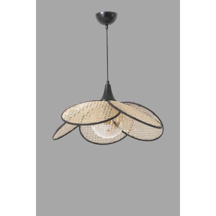 Lampadario a cavo FUME 1xE27/40W/230V, Ø 45 cm, nero/beige