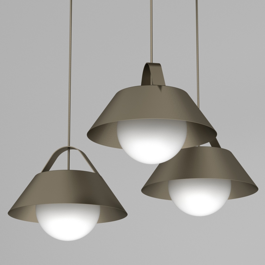 Lampadario a cavo FUNDA 3xE27/15W/230V bronzo