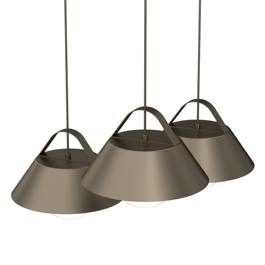 Lampadario a cavo FUNDA 3xE27/15W/230V bronzo
