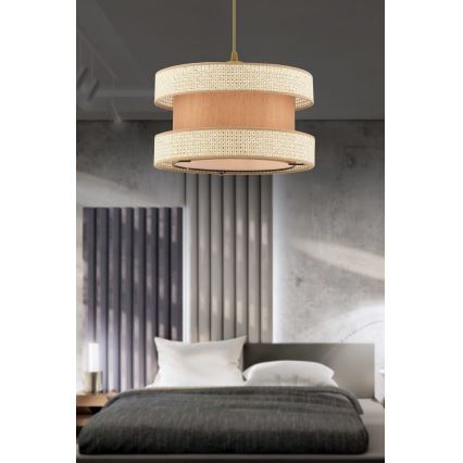 Lampadario a cavo HALO 1xE27/60W/230V beige/crema