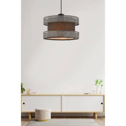 Lampadario a cavo HALO 1xE27/60W/230V marrone/grigio