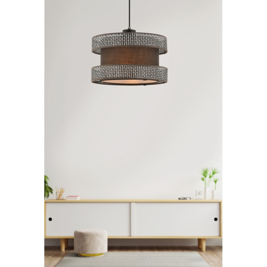Lampadario a cavo HALO 1xE27/60W/230V marrone/grigio