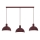 Lampadario a cavo HANDA 3xE27/15W/230V bordeaux