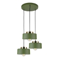 Lampadario a cavo IGNIA 3xE27/60W/230V verde/oro