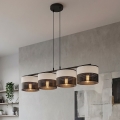 Lampadario a cavo KARBON 4xE27/15W/230V nero/grigio