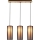 Lampadario a cavo KIOTO 3xE27/40W/230V nero/faggio
