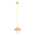 Lampadario a cavo LARSO 1xE27/15W/230V giallo/beige