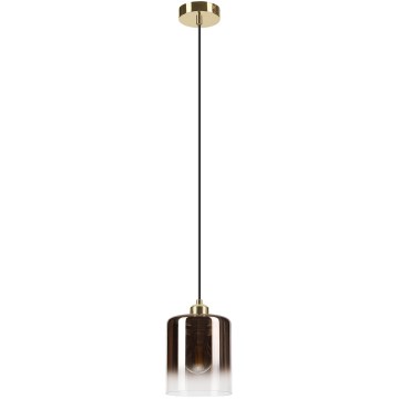 Lampadario a cavo LIAH 1xE27/15W/230V dorato/marrone fumé
