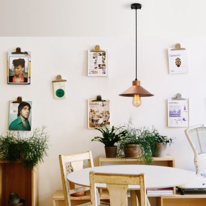 Lampadario a cavo MANAVGAT 1xE27/40W/230V rame/marrone