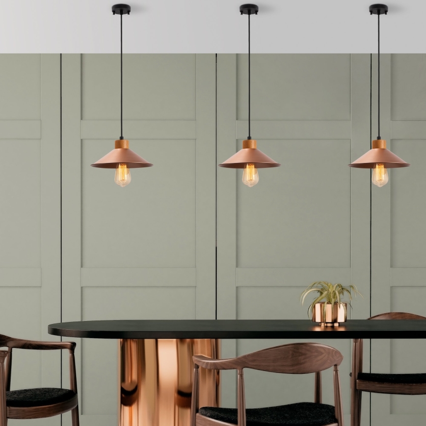 Lampadario a cavo MANAVGAT 1xE27/40W/230V rame/marrone