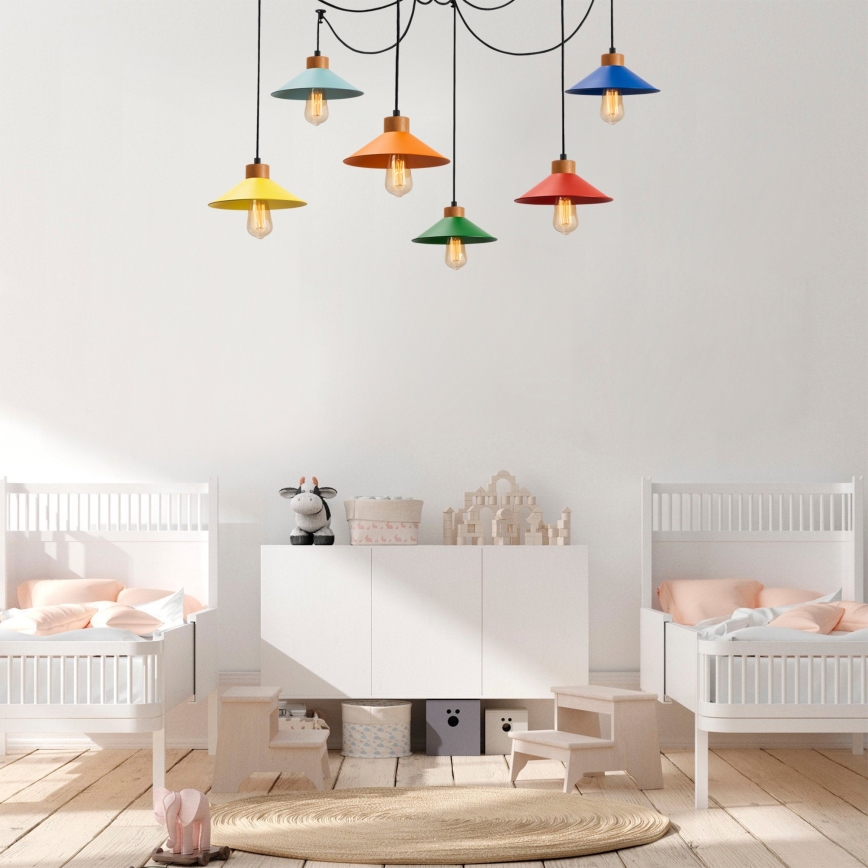 Lampadario a cavo MANAVGAT 6xE27/40W/230V, design a ragno multicolore