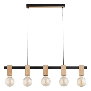 Lampadario a cavo MAXIM 5xE27/15W/230V nero/beige