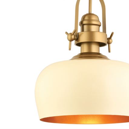 Lampadario a cavo MONZA 1xE27/40W/230V Ø 30 cm crema/bronzo