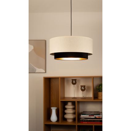 Lampadario a cavo NATIA 1xE27/60W/230V bianco/nero
