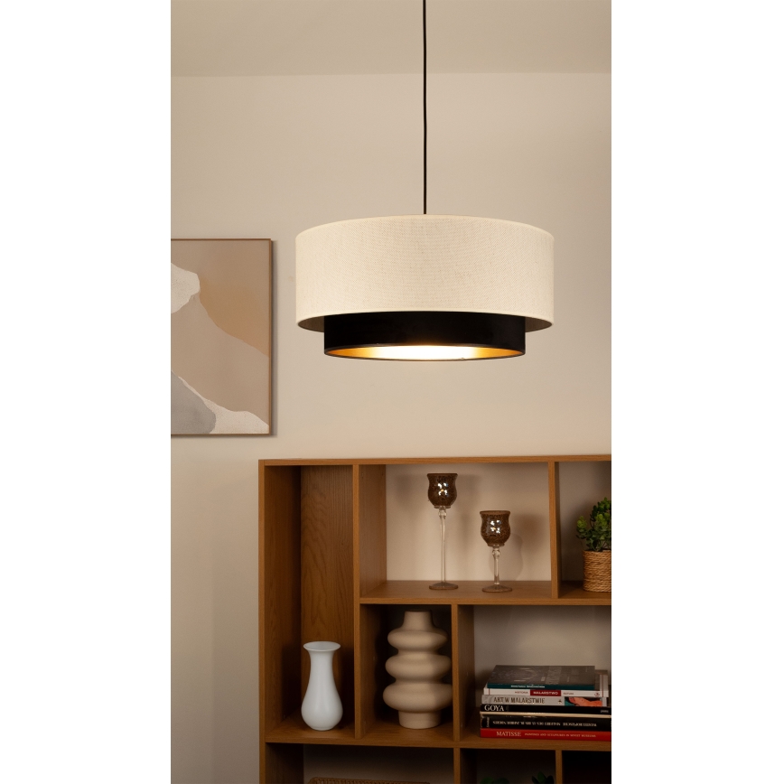 Lampadario a cavo NATIA 1xE27/60W/230V bianco/nero