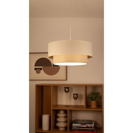Lampadario a cavo NATIA 1xE27/60W/230V crema