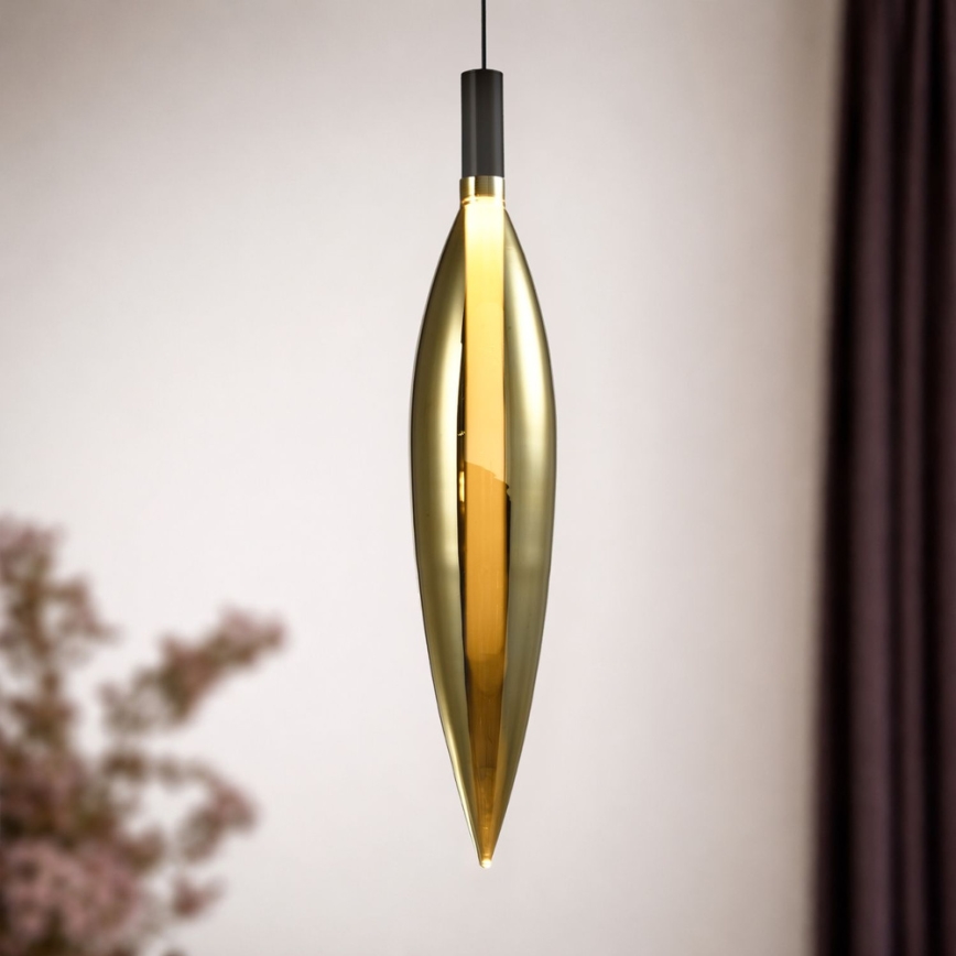 Lampadario a cavo NORDIC 1xG9/5W/230V nero/oro