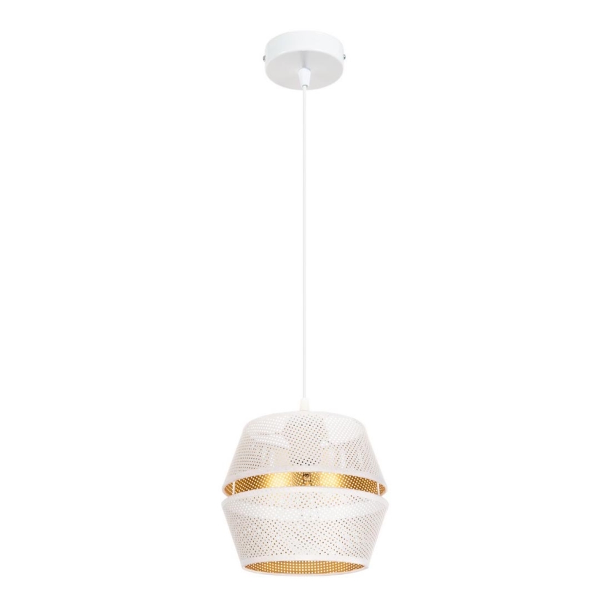 Lampadario a cavo PARIS 1xE27/60W/230V bianco/oro
