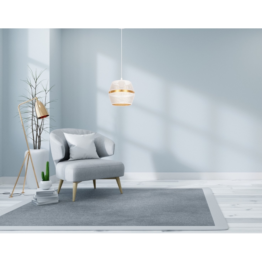 Lampadario a cavo PARIS 1xE27/60W/230V bianco/oro