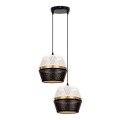 Lampadario a cavo PARIS 2xE27/60W/230V bianco/nero/oro