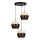 Lampadario a cavo PARIS 3xE27/60W/230V diam. 45 cm bianco/nero/oro