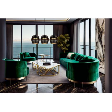 Lampadario a cavo PARIS 3xE27/60W/230V nero/oro