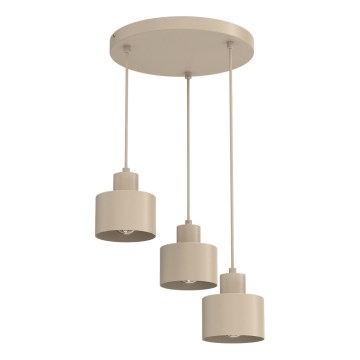 Lampadario a cavo PARKLA 3xE27/15W/230V beige