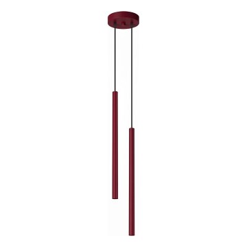 Lampadario a cavo PASTELO 2xG9/8W/230V rosso
