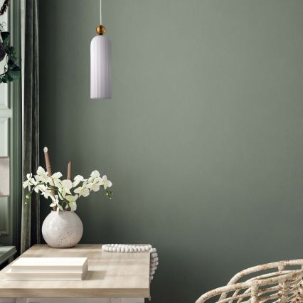 Lampadario a cavo PIEGA 1xE14/40W/230V ottone/bianco