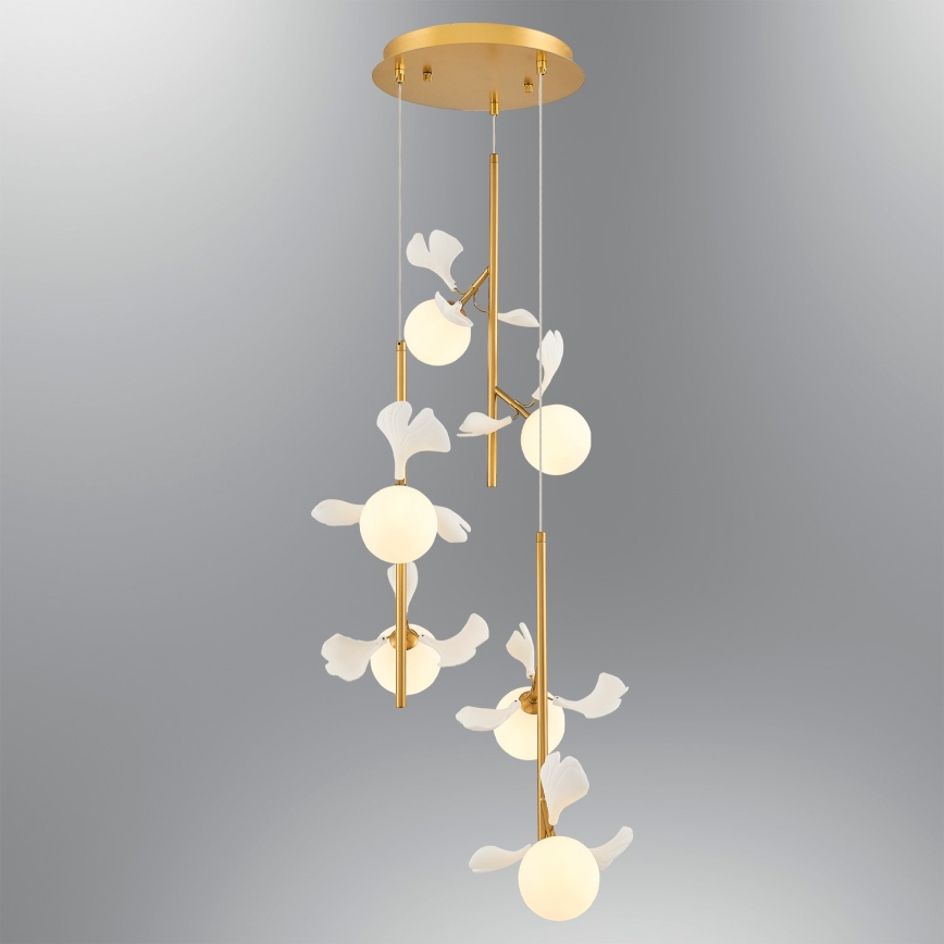 Lampadario a cavo PISTOIA 6xG9/5W/230V dorato