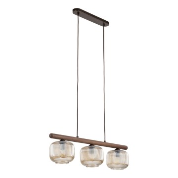 Lampadario a cavo SALVIA 3xE14/10W/230V marrone/marrone fumé