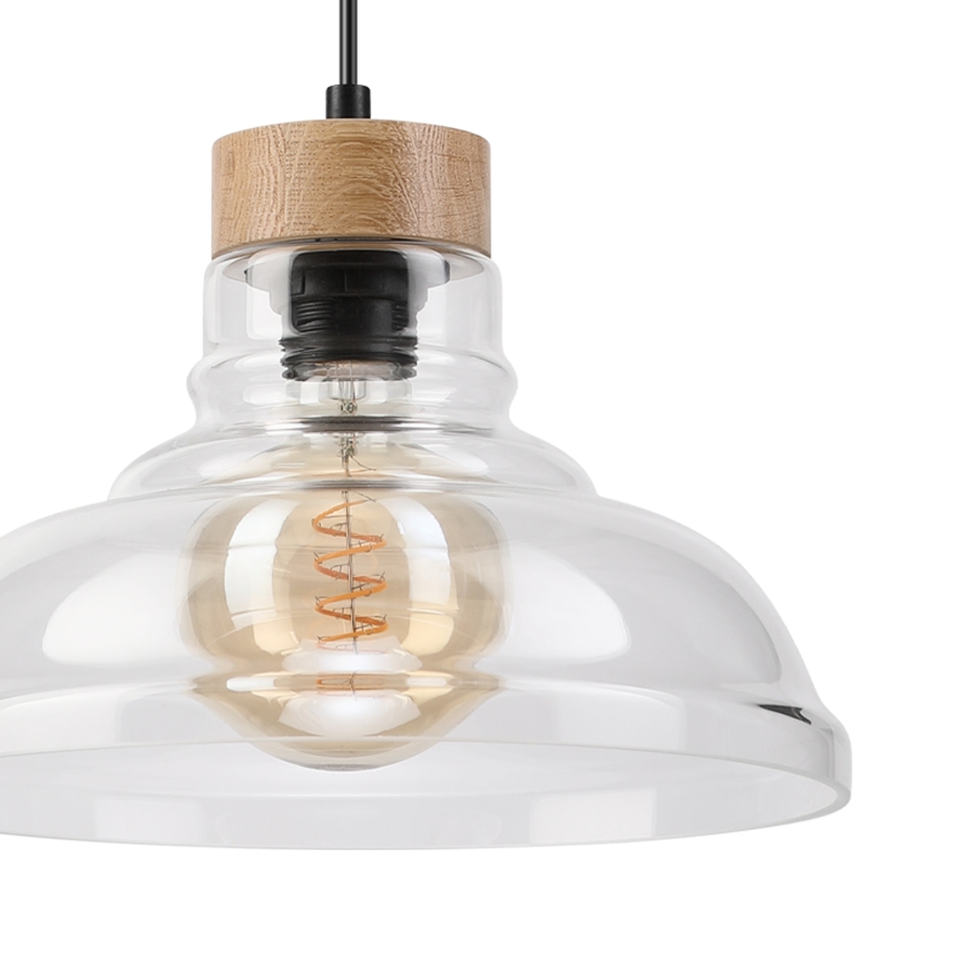 Lampadario a cavo SINGLE 1xE27/60W/230V Ø 28 cm rovere