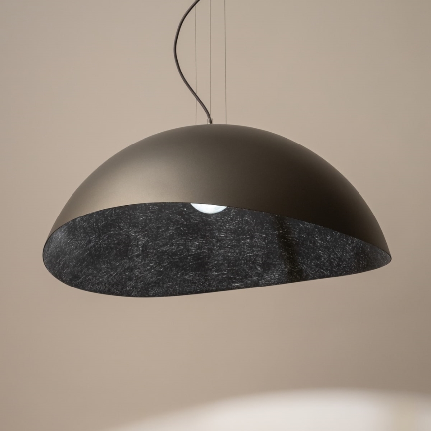 Lampadario a cavo SOLARIS 1xE27/60W/230V diam. 69 cm argento/nero