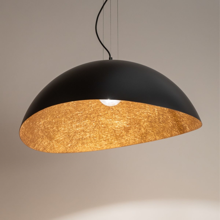 Lampadario a cavo SOLARIS 1xE27/60W/230V diam. 48 cm nero/rame