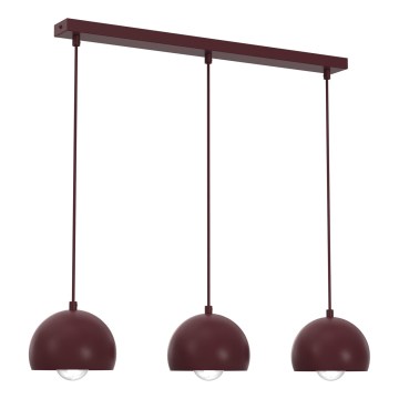 Lampadario a cavo SOOL 3xE27/15W/230V bordeaux