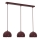 Lampadario a cavo SOOL 3xE27/15W/230V bordeaux