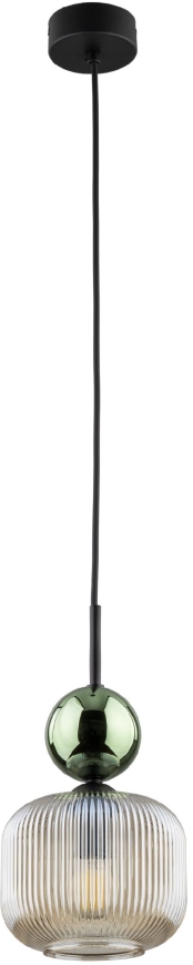 Lampadario a cavo SOPHIA 1xE14/10W/230V nero/verde/fumé beige