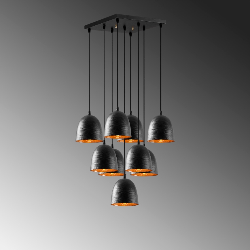 Lampadario a cavo TATTOO 9xE27/40W/230V nero