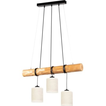 Lampadario a cavo TRENO 3xE27/25W/230V in pino