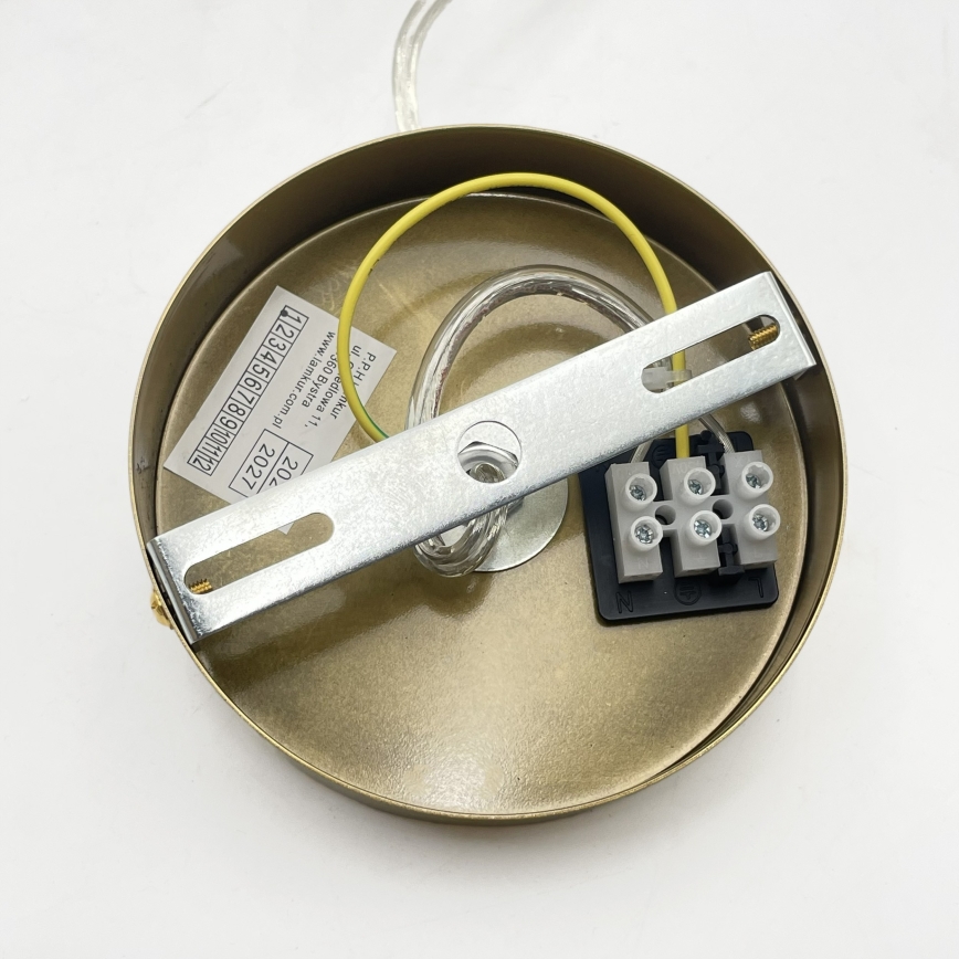 Lampadario a cavo VELARE 1xE27/15W/230V oro/trasparente