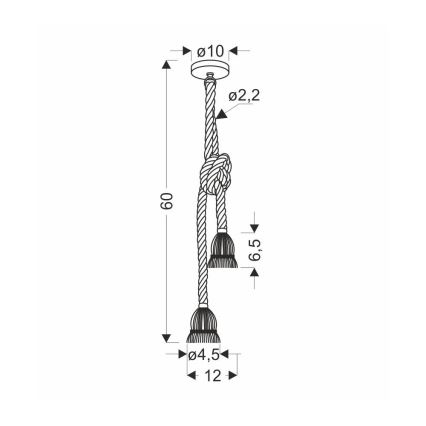 Lampadario a cavo VIDEA 2xE27/40W/230V marrone