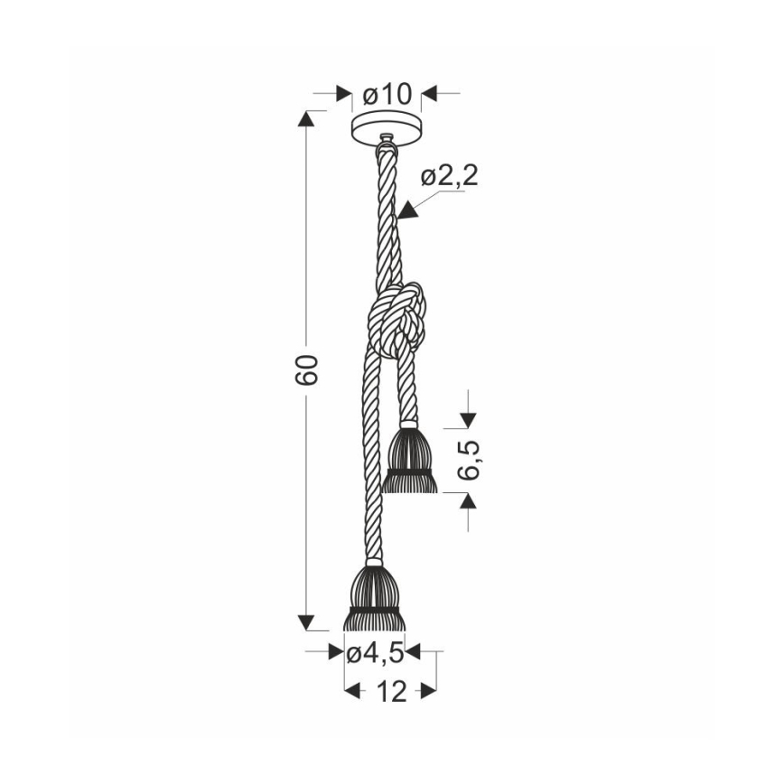 Lampadario a cavo VIDEA 2xE27/40W/230V marrone