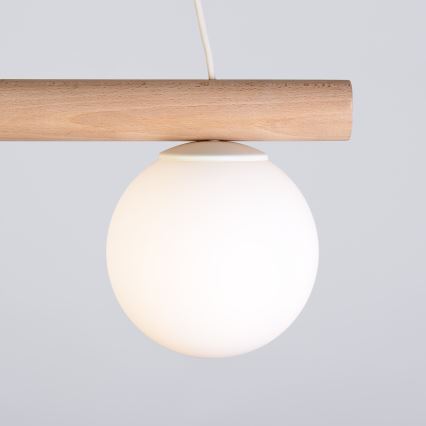 Lampadario a cavo WOODSTOCK 2xE27/15W/230V legno/crema