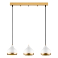 Lampadario a cavo YILDO 3xE27/40W/230V bianco/oro