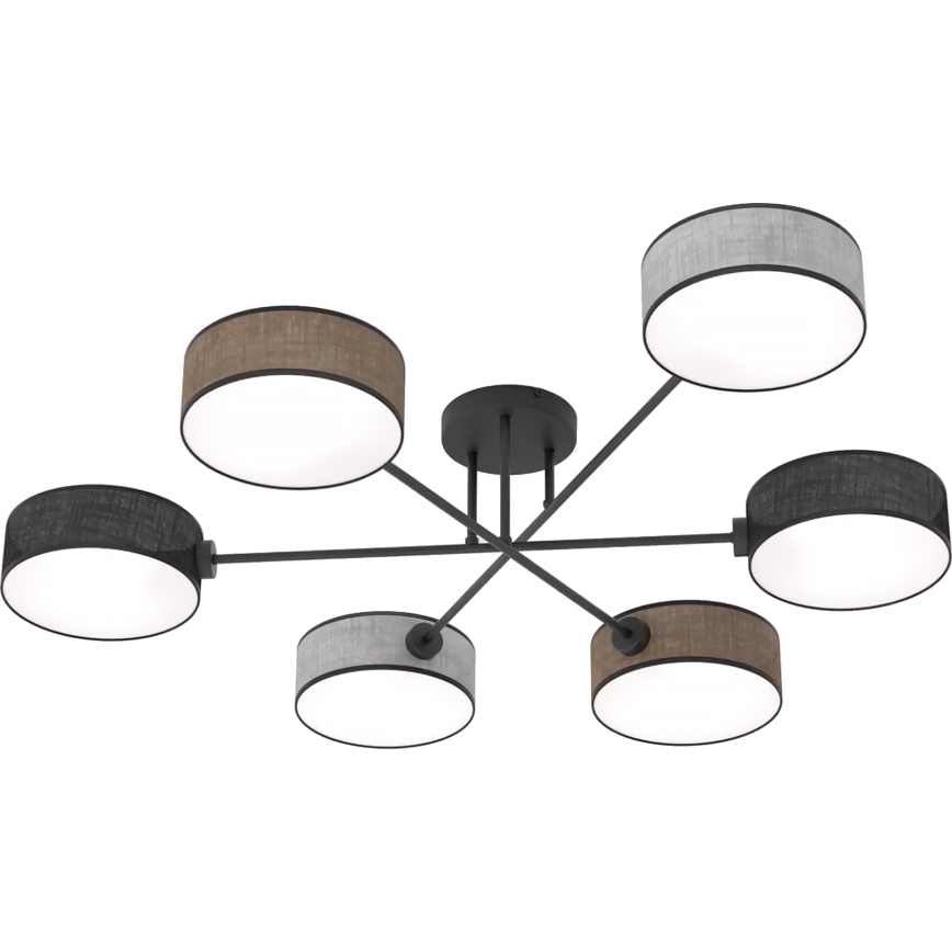 Lampadario a montaggio superficiale MAGA 6xE14/10W/230V nero/marrone/grigio